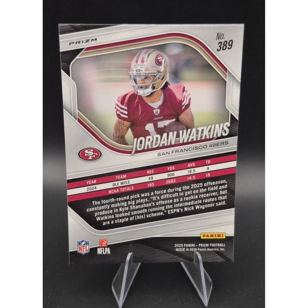 Jordan Watkins 2025 Panini Prizm‎ #389 Orange Ice Prizm (RC) 49ers